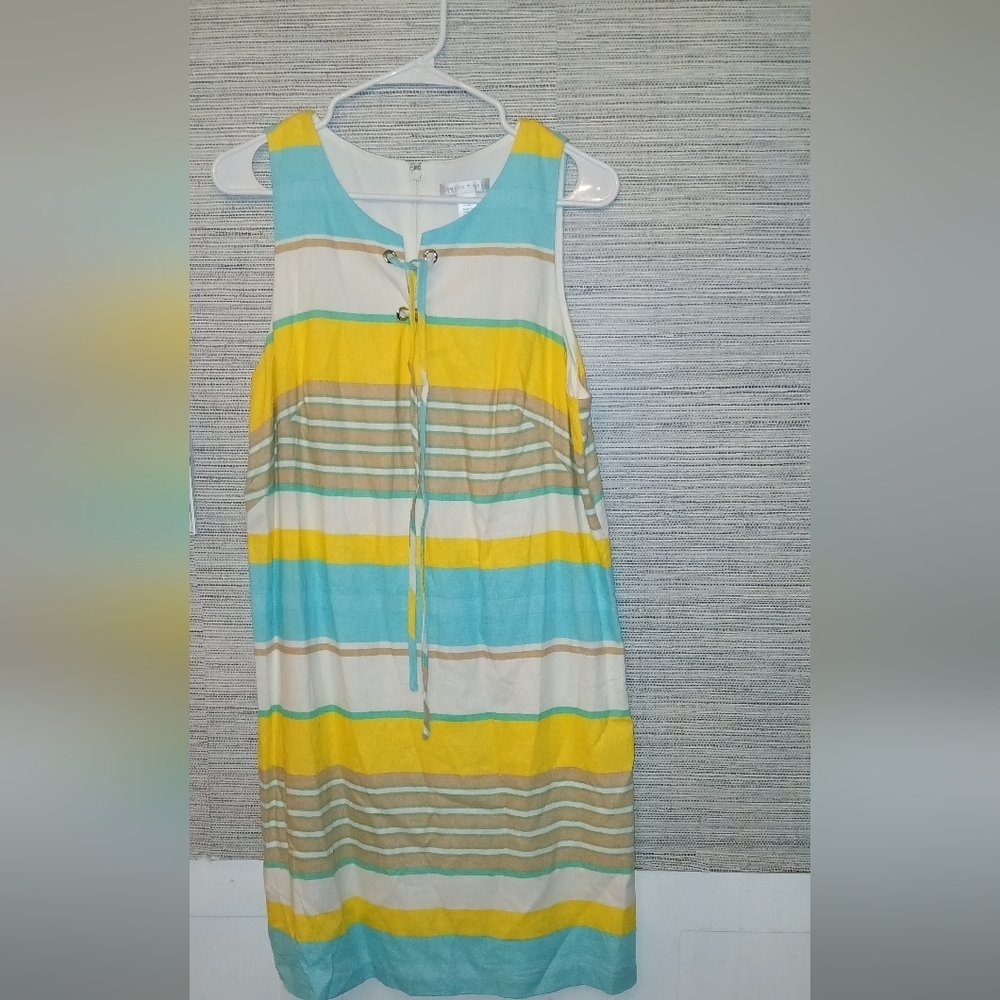 London Times Linen Blend Shift Dress​ - Picture 3 of 8